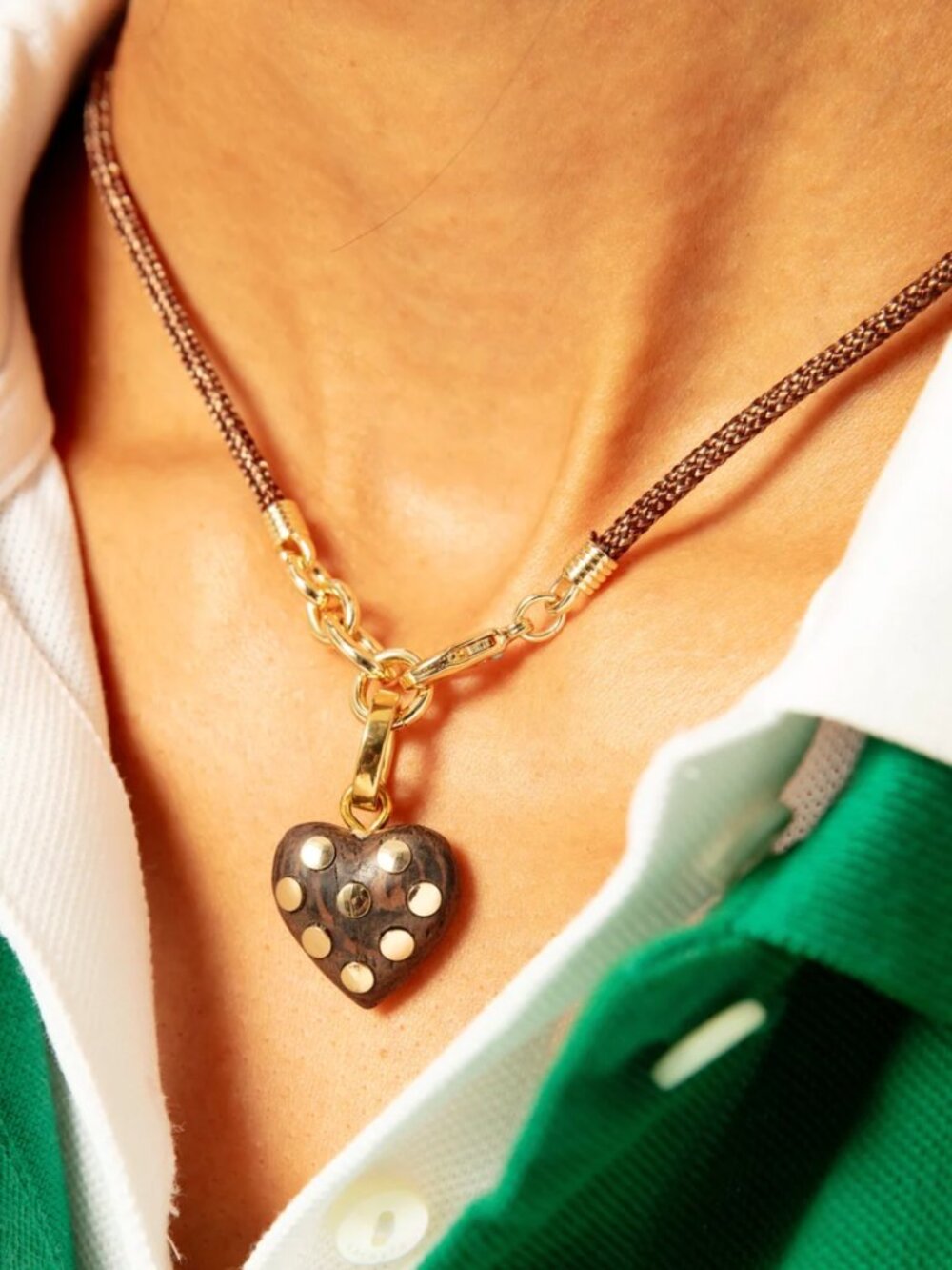 Roxanne Assoulin The Mini Studded Heart Cord Necklace